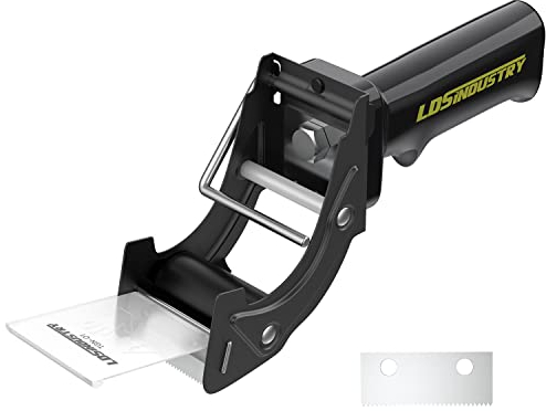 LDS Industry Pistola dispensadora de cinta de embalaje rápida con hoja extra, 2 pulgadas (50 mm), ligera, ergonómica, industrial, resistente, embalaje y sellado de cajas, color negro