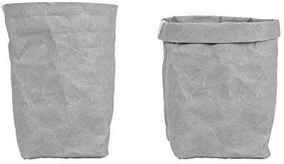 Pflanztasche aus Kraftpapier, multifunktional, für Obst, Gemüse, Brot, Aufbewahrungsbehälter, Küchenwerkzeug, waschbare Pflanzen, Blumen, Wachstumsbeutel, 153 Stück (Farbe: Grau, Größe: S 22,5 x 12
