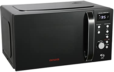Aiwa AMW-202DG/BK, Microondas Digital con Grill, 20L, 700W, Bloqueo Seguridad, Plato 25,5CM, Rejilla Grill de acero inoxidable, Express Cooking con 8 Modos, Temporizador. Color: Negro