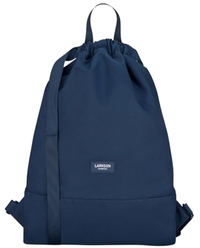 LARKSON Zaino Donna Uomo Blu - No 7 - Sacca da Palestra - Borsa Sportiva Piccola Versatile con Tasca Interna - Materiale Riciclato