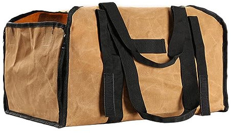 VORCOOL 1 Pc Sacco di Legna da Ardere Zaino per Legna da Ardere Griglia del Borsa per La Conservazione della Legna da Ardere Custodia Contenitori All'aperto Tela Staffa di Legno