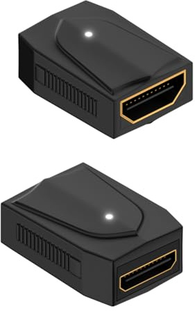 QIANRENON HDMI auf Mini HDMI 8K Adapter Koppler UHD2.1 HDMI Buchse auf Mini HDMI Buchse Anschluss Extender, LED Licht, Verlängert HDMI/Mini HDMI, für Kamera HDTV Monitore Projektoren, 2Pcs