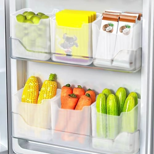 MEYAGOT Juego de 6 Organizadores para Frigorífico, Caja de Almacenamiento para Puerta, Armarios, Congeladores y Despensas