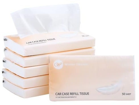 Car Tissue Refills 300 Sheets Facial Tissues Refills for Car Visor Tissue Holder, Travel Tissue Tubes Box Container Perfect Fit for Car Cup Holder