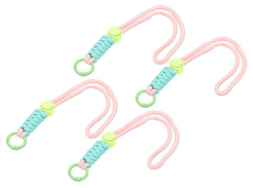 PATIKIL Paracord Schlüsselband, 4 Stück Handy Schlüsselband Seil Handgelenk Lanyards Geflochtener Riemen mit Karabinerhaken zum Aufhängen von Schlüsseln, Pink, Hellgrün, Himmelblau