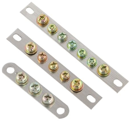 Morsettiera di terra 2 * 15 2 * 20 2.5 * 25 3.0 * 30mm 3 5 7 10 fori Armadio di distribuzione Neutro Ottone Riga Zero Barra connettore(10 Holes 3x30)