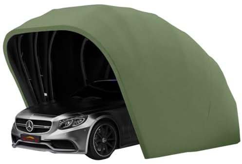 vhdurike Tenda da Posto Auto Retrattile, Posto Auto Completamente Automatico per impieghi gravosi, Tenda da Garage Portatile, Riparo per Lo stoccaggio all'aperto,6 * 2.5 * 2.5M/19.6 * 8.2 * 8.2FT