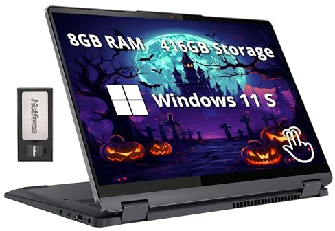 Lenovo Flex 5i 2-in-1 14 FHD+ Touchscreen Laptop, Intel i3-1215U, 8GB LPDDR4, 544GB di spazio di archiviazione (256GB SSD + 288GB Docking Station), tastiera retroilluminata, lettore di impronte