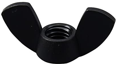 DECAKE Muttern M3 M4 M5 M6 M8 M10 M12 Nylon-Flügelmutter Schwarze Kunststoff-Schmetterlingsmutter Kunststoff-Barrenmutter zur Montage von Bolzen und Schrauben (Farbe: 50 Stück, Größe: M6)