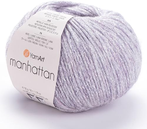 YARNART Manhattan - Filato per maglieria scintillante, filato di lana, acrilico, filato fantasy, 50 g, 200 m (910)