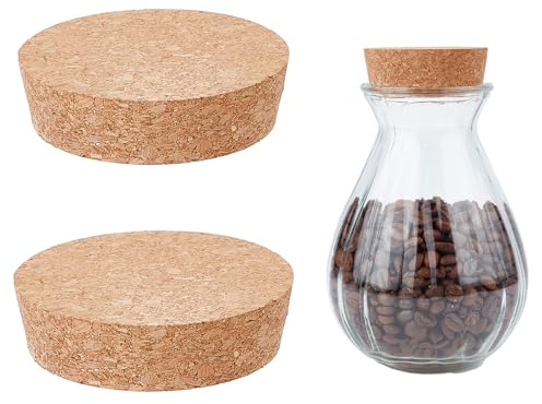 Tapas de Corcho de Madera para Tarros NICENEEDED, Tapones de Corcho Cónicos Grandes para Botellas de Vino, Tapón de Repuesto de Madera con Cabeza Plana