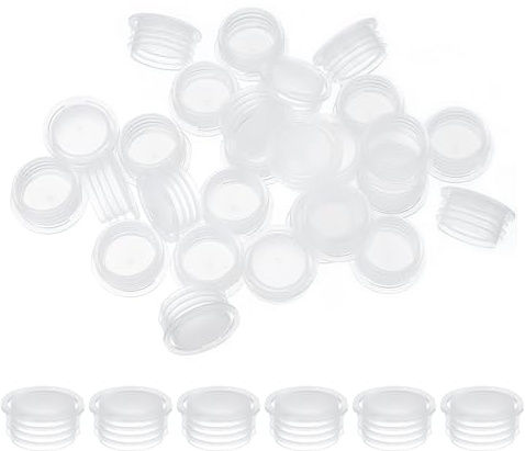 PATIKIL Bouchons Salières et Poivrières 17mm/0,67, 50pcs Bouchon de Rechange en Plastique Transparent avec Anneau de Traction pour Pots de Fleurs Bouteilles à Condiments Eau Tuyaux, Blanc
