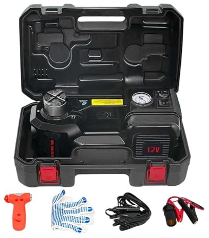 Wagenheber wagenheber Auto Elektro-Wagenheber-Set, 5 Tonnen hydraulischer Wagenheber mit aufblasbarer Pumpe, elektrischer Schraubenschlüssel, Hebemaschine, Luftpumpe(Black Jack)