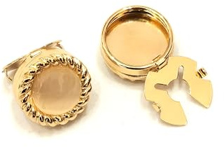 Climple guldknappskydd manschettknappar för män och kvinnor, champagnepärlor katter ögoneffekt, 18 mm