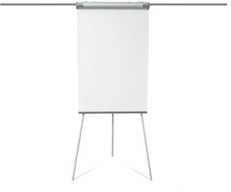 KARAT Chevalet de conférence et de présentation, Tableau magnétique effaçable à sec avec bras latéraux et support mobile, Hauteur réglable 105-188 cm, Flipchart (68 x 105 cm Coyote)