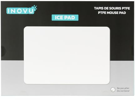 INOVU Ice Pad - Tapis de Souris - Base Semi-adhésive - Antidérapant - 29 x 20 cm - Souris Bureau, Gaming, Optique, Laser