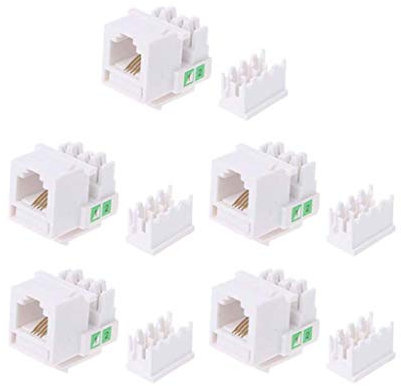 Riiichflowshop Módulo de teléfono sin Herramientas 5 Piezas Módulo de Voz RJ11 k CAT3 Adaptador Chapado en Oro Extensor de teléfono Keystone Plástico