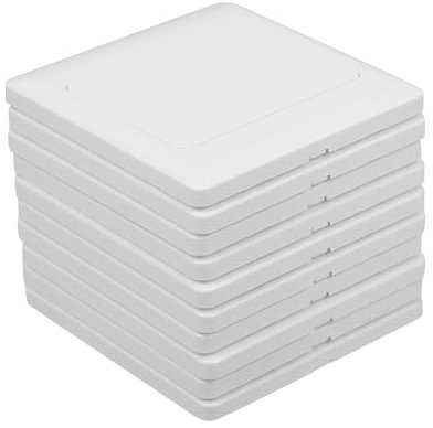Ciieeo 10piezas Placa Doble Para Interruptor y Enchufe Resistente Al Fuego Diseño Integrado Con Caja De Conexiones Cubierta Blanca Lisa Para Instalación Pared Renovación Hogar