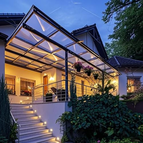 QIUHTR Polycarbonate Panel Roofing Sheets UV Protection Rainproof Roof Cover Clear Acrylic Plastic Sheet for Greenhouse, Outdoor, Plant Stand Roof(Transparent,100x200cm)