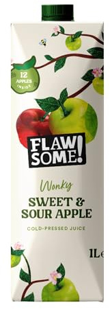Flawsome! Sweet & Sour Apple 6x1l - Cold-Pressed - No Added Sugar Pressed Sweet & Sour Apple – 100% Natural and Pure with No Sweeteners – Craft Vegan Not from Concentrate