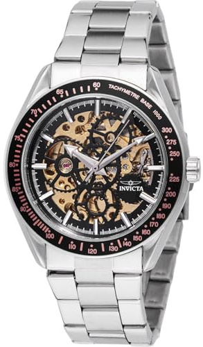 Invicta Objet D Art 49500 Herren Uhr - Automatik Bewegung - Edelstahl mit Schwarz Zifferblatt - 43 mm