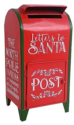 Z&Z ornamentorum Cassetta delle lettere di Natale vintage in metallo Babbo Natale americana (ZZXA0220)