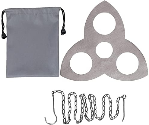 FOLODA Camping Tripod Board Turn Branch Into Campfire Tripod Stainless Steel Campfire Plate With Adjustable Chain Three-legged Stand