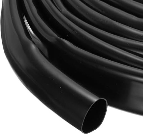 sourcing map 2m PVC Cable Sleeve Tubing, 0.2mm PVC Tube Black Cord Organizer Wire Shielding Sheathing Wrap, 1-1/4-7ft