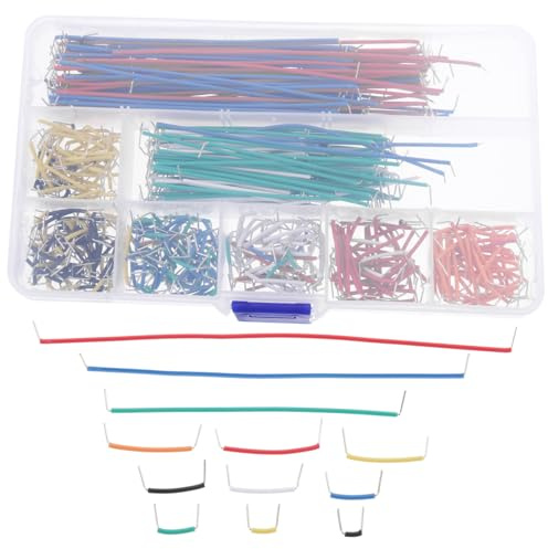 LOORGVEL 560pcs Jumper Wire Kit with Assorted Lengths Preformed Right Angle Breadboard Cables for Prototyping Solder Circuits Includes Plastic Box for Organization and Storage Random Color