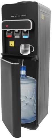 Bodenstehender Wasserspender, 550W 5 Gallonen Kalt Heiß Doppelfunktion Elektrisch Heißwasserspender mit 3 Temperatureinstellungen, Elektrisch Heißwasserspender 85~95 ℃ für Hause, Büro (Black)