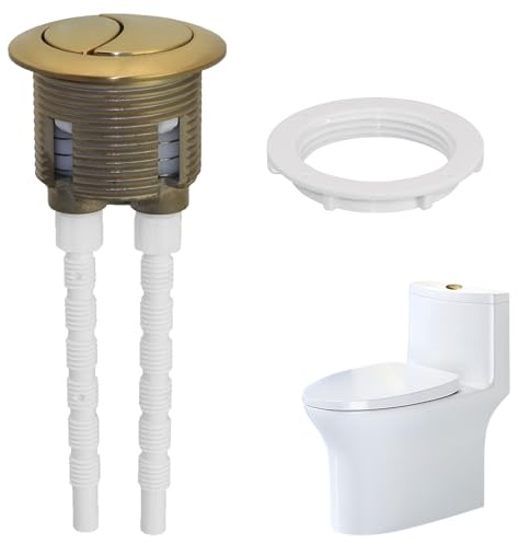 Gold Toilet Flush Buttons Replacement, ABS Material Dual Toilet Flush Button for 38 mm Cistern Hole, Dual Flush Toilet Push Button for Efficient Flushing in Homes and Offices