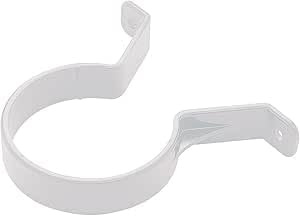 FastFix Supplies Gutter Downpipe Clips, 68mm uPVC, Pack of 2, White, Round