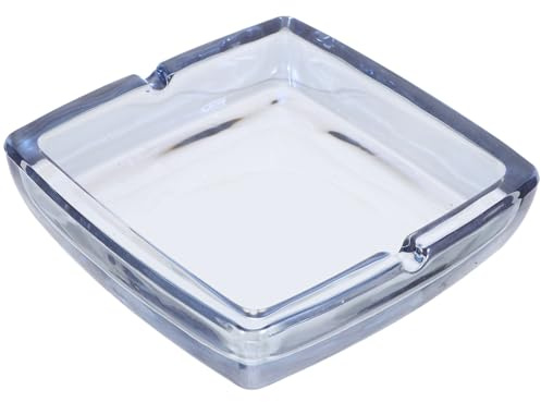 LRXIYODE Cenicero de Vidrio Cuadrado Moderno y Transparente Fácil Limpieza para Uso en Oficina y Reuniones al Aire Libre, Diseño Decorativo Minimalista y Funcional