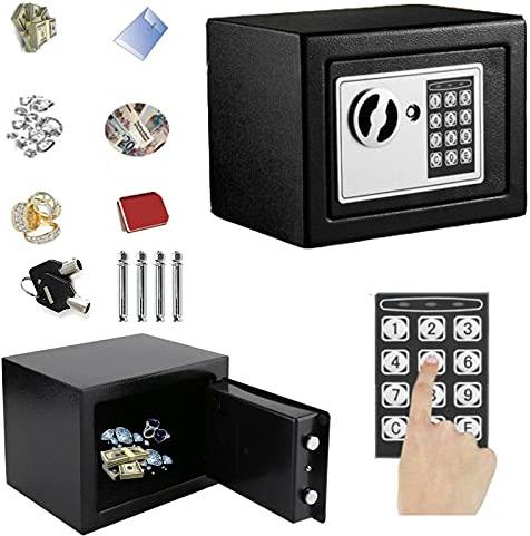 ZBZFGE 16L digitala hotellskåp Cabisafes i ål (25X35X25Cm) Säkerhetsbox/Vit/4,6L(17X23X17Cm)