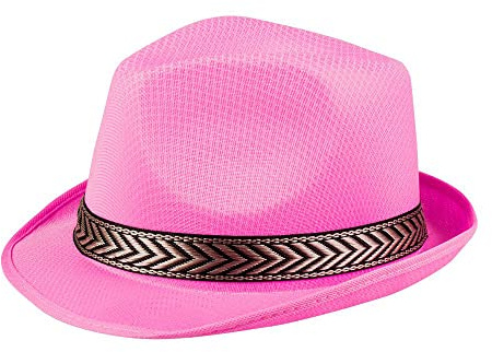 Chapeau boursalin fuchsia avec bande noire