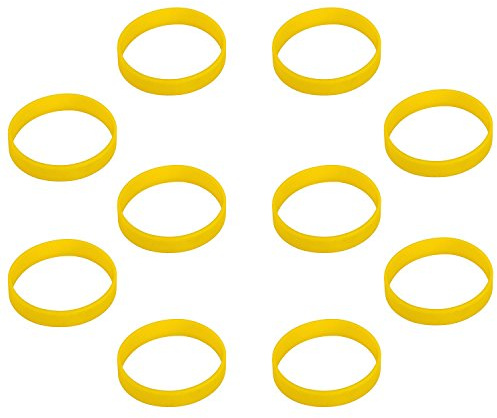 Hoerev Blank Silicone Charity Wristbands Bracelets Rubber Sport Cuff Wristband, 10pcs Yellow