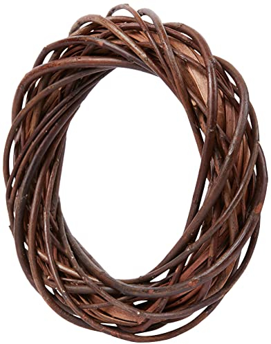 Rayher Natural Willow Twig Wreath - 25 cm Diameter, Braided Base for Door Wreath and Home Decoration