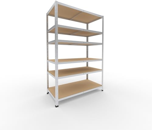 shelfplaza Home 180x120x60cm Schwerlastregal verzinkt mit 6 Böden x 145kg | Kellerregal · Lagerregal · Metallregal · Regale für Kellerraum · Steckregal · Abstellraum Regal