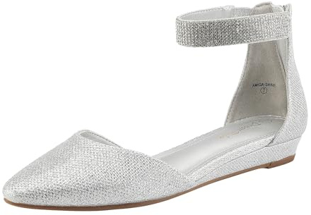 DREAM PARIRS ankelrem för kvinnor, Silver/glitter, 38 EU