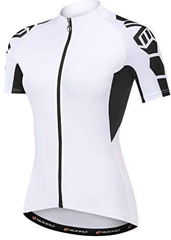 NUCKILY Radtrikot Bike Shirt Schwarz und Weiß Angel Damen Breathable Bicycle Top