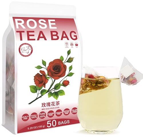 Plant Gift Double Red Rose Tea Bags 5.29oz (3g*50), Chinese Pure Nature, Health Care, Sachets de Thé 150g