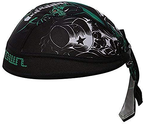 JameStyle26 Bandana keps andningsbar huvudscarf cyklist scarf UV-skydd cykel unisex cykling sport, skalle svart, standardstorlek