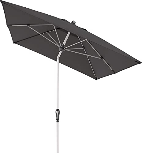 Doppler Sonnenschirm für den Garten SL-AZ Auto Tilt 190x290 cm Anthrazit I Gartenschirm knickbar I Kurbelschirm mit UV-Schutz 80+ I Kurbelschirm aus Aluminium I regenabweisendes Polyester-Schirmdach