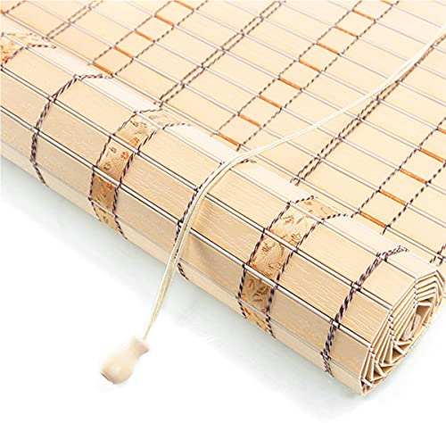 ZH-VBC Bambusrollos für Draußen, Wetterfest, Bambusrollo Bambus Raffrollo, Rollo Bambus Handgewebt, 85cm / 105cm / 125cm / 145cm Breit,105x200cm
