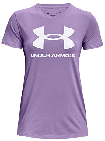 Under Armour Women's Live Sportstyle Graphic Short Sleeve Crew Neck T-Shirt, Octane (566)/Cruise Blue, XX-Large