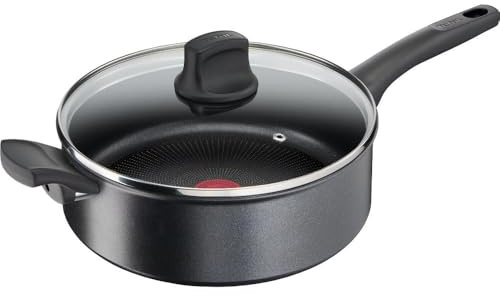 Tefal, Ultimate Induction G2683372 - Cazo antiadherente para inducción (26 cm, con tapa, mango fijo de aluminio, revestimiento antiadherente, tecnología Thermo Sign™, apto para lavavajillas)