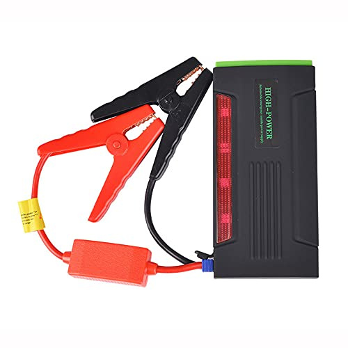 Riloer Power Bank 15V/1A Auto Starthilfe Strom für 12V Autos mit 600 A Maximalstrom mit Led-Leuchten, SOS Flash-Modus und 4 USB-Ladeanschlüsse