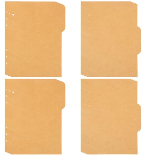 Operitacx A5 Trennblätter 20 Stück 4 Sets Kraftpapier Index Teiler Mit 6 Löchern Für Ordner Notizbücher Büroorganisation Umweltfreundliche Einsteckbare Seitenteiler