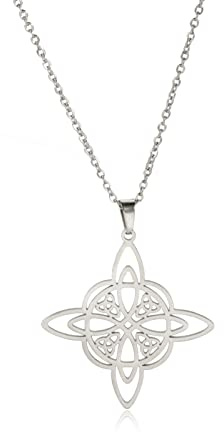 LIKGREAT Collier Noeud de Sorcière Pendentif Sorcellerie Noeud Celtique Irlandais Symbole Wiccan Païen Charme Bonne Chance Protection Bijoux Vintage pour Femmes Filles
