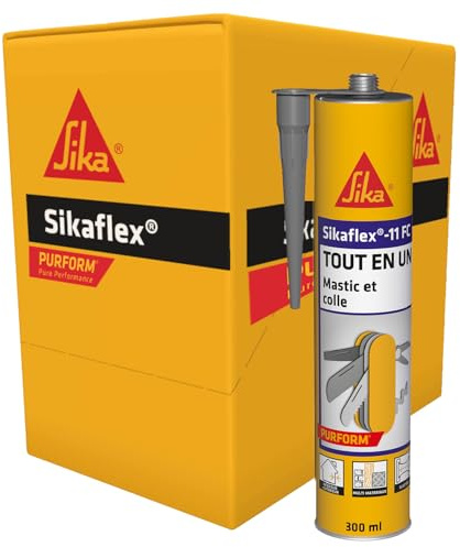 SIKA - Mastic colle multi-usage - Sikaflex 11 FC - Gris - Carton 12x300ml | Joint et colle - Tout en un - Multisupports - Int/Ext - Idéal travaux de bricolage - Durcit rapidement - Purform